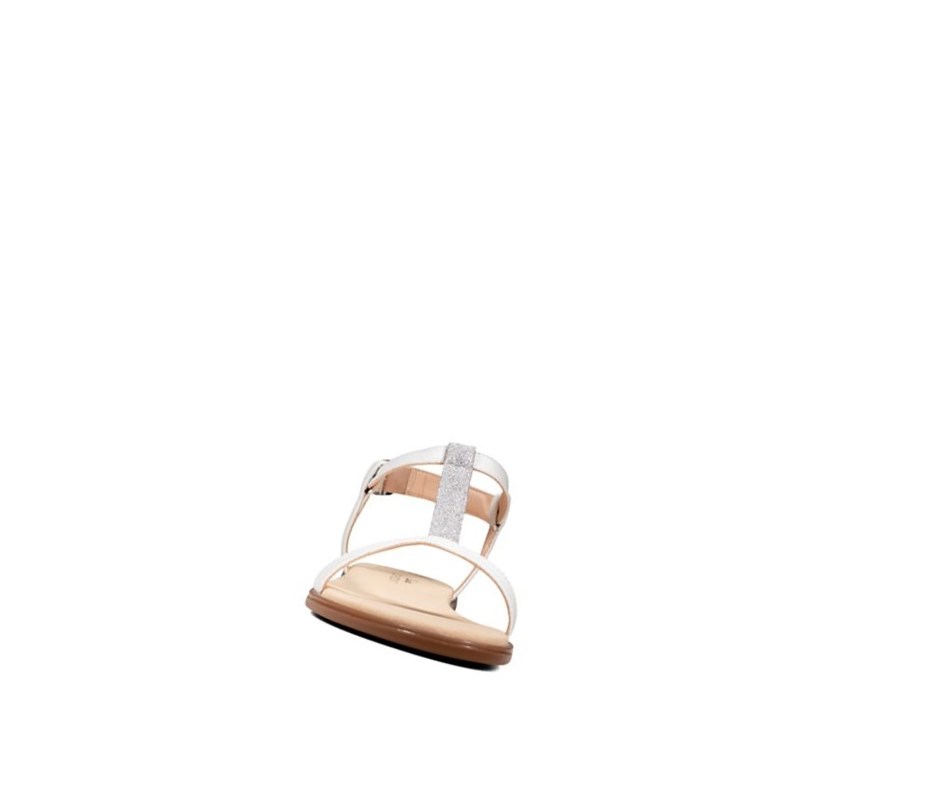 Sandalias Planas Clarks Bay Rosa T-bar Textil Mujer Blancas | UDYA-18479