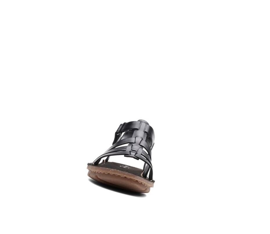 Sandalias Planas Clarks Blake Jewel Cuero Mujer Negras | EDPV-29764