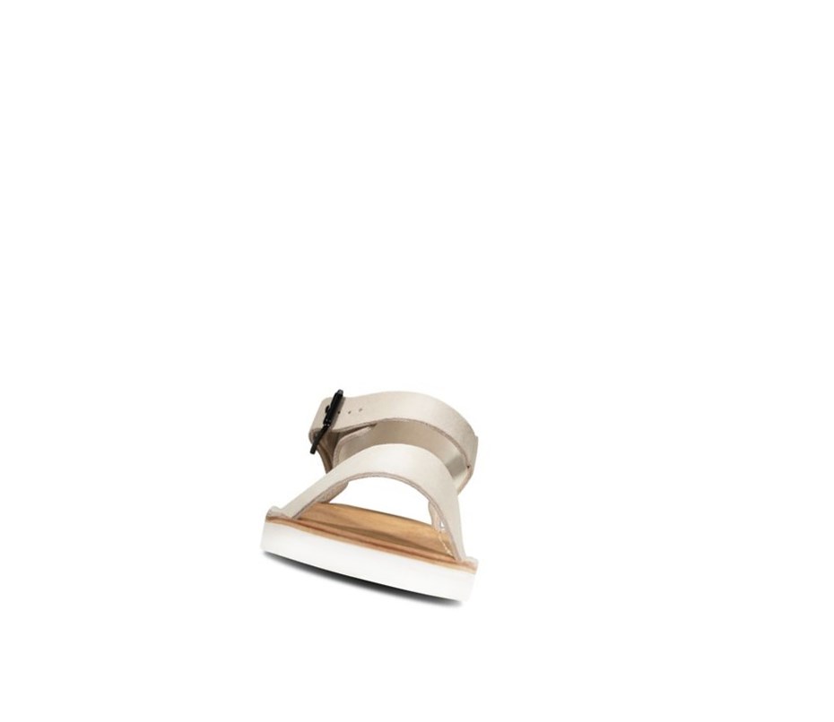 Sandalias Planas Clarks Lunan Correa. Gamuza Mujer Blancas | UFIJ-94016