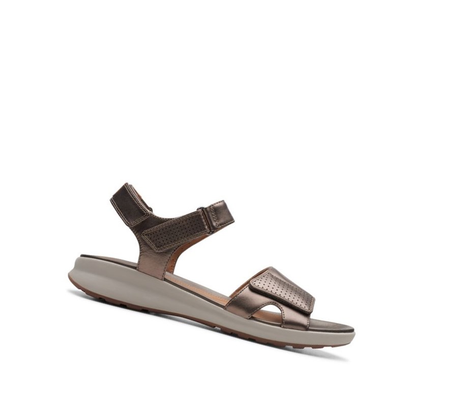 Sandalias Planas Clarks Un Adorn Calm Mujer Cobra Metal | WXHV-49015