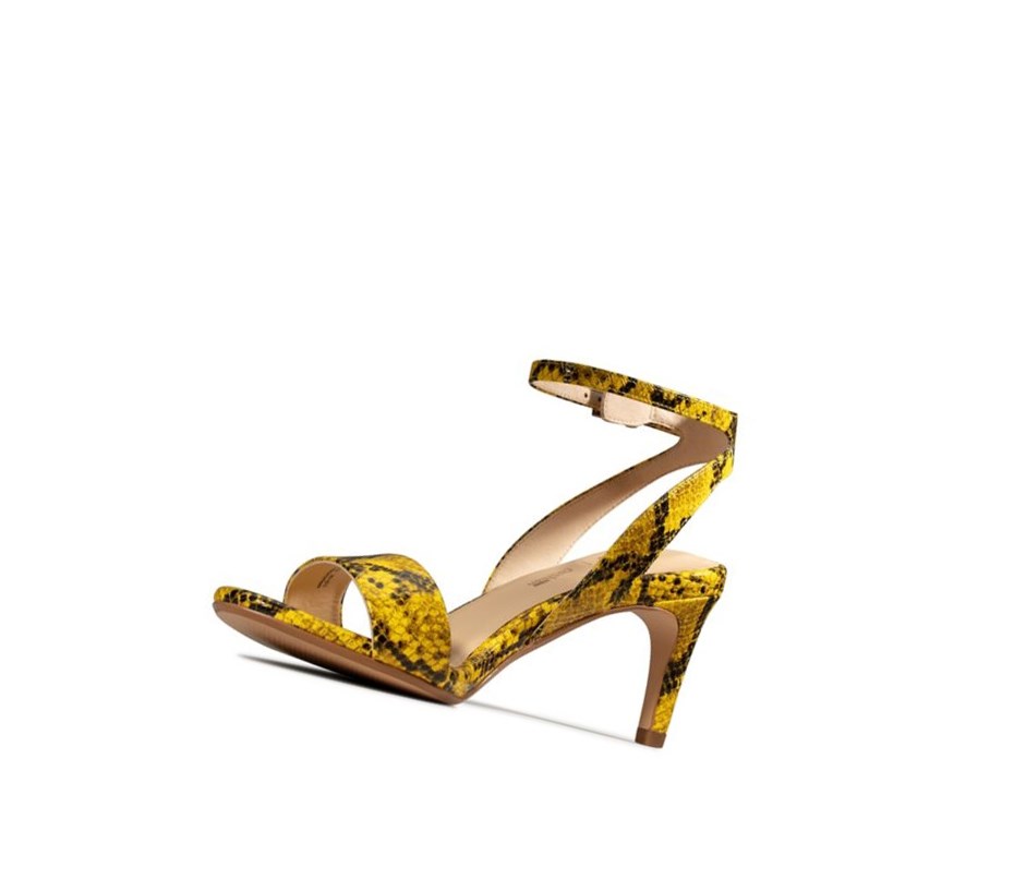 Sandalias Tacones Clarks Amali Jewel Mujer Amarillo Serpent | APYB-53194