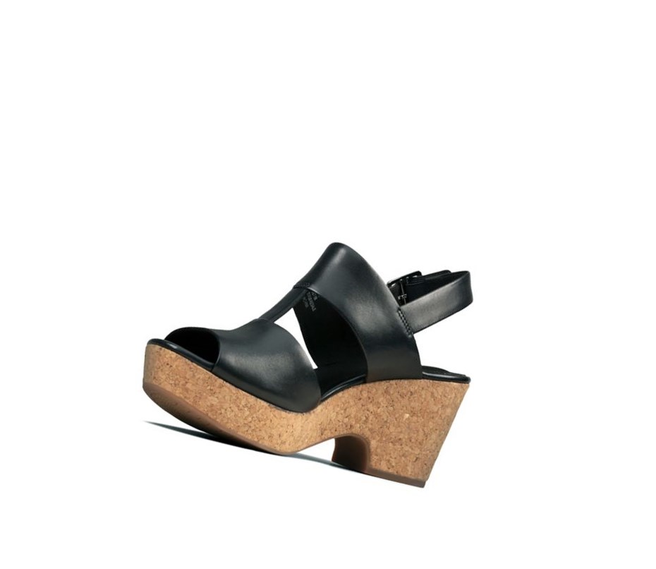 Sandalias Tacones Clarks Maritsa Glad Cuero Mujer Negras | RGPF-42865