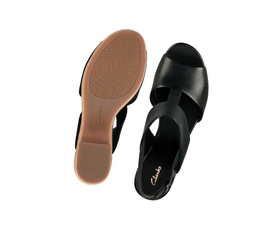 Sandalias Tacones Clarks Maritsa Glad Cuero Mujer Negras | RGPF-42865