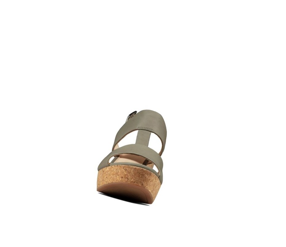 Sandalias Tacones Clarks Maritsa Glad Gamuza Mujer Verde Oliva | YQXL-96507