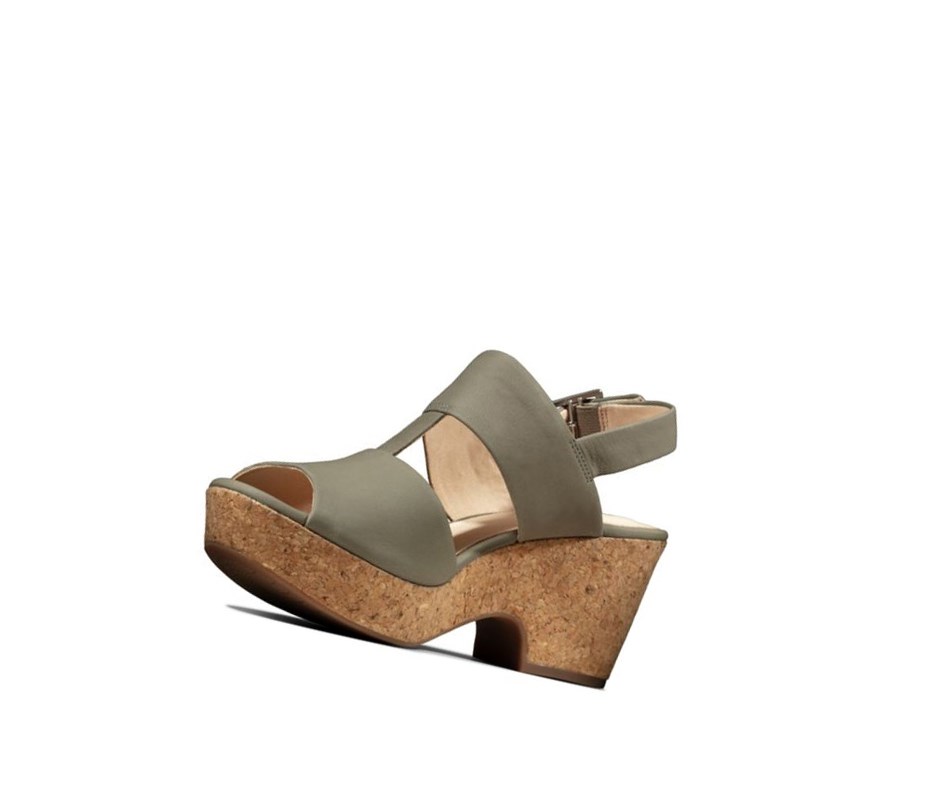 Sandalias Tacones Clarks Maritsa Glad Gamuza Mujer Verde Oliva | YQXL-96507