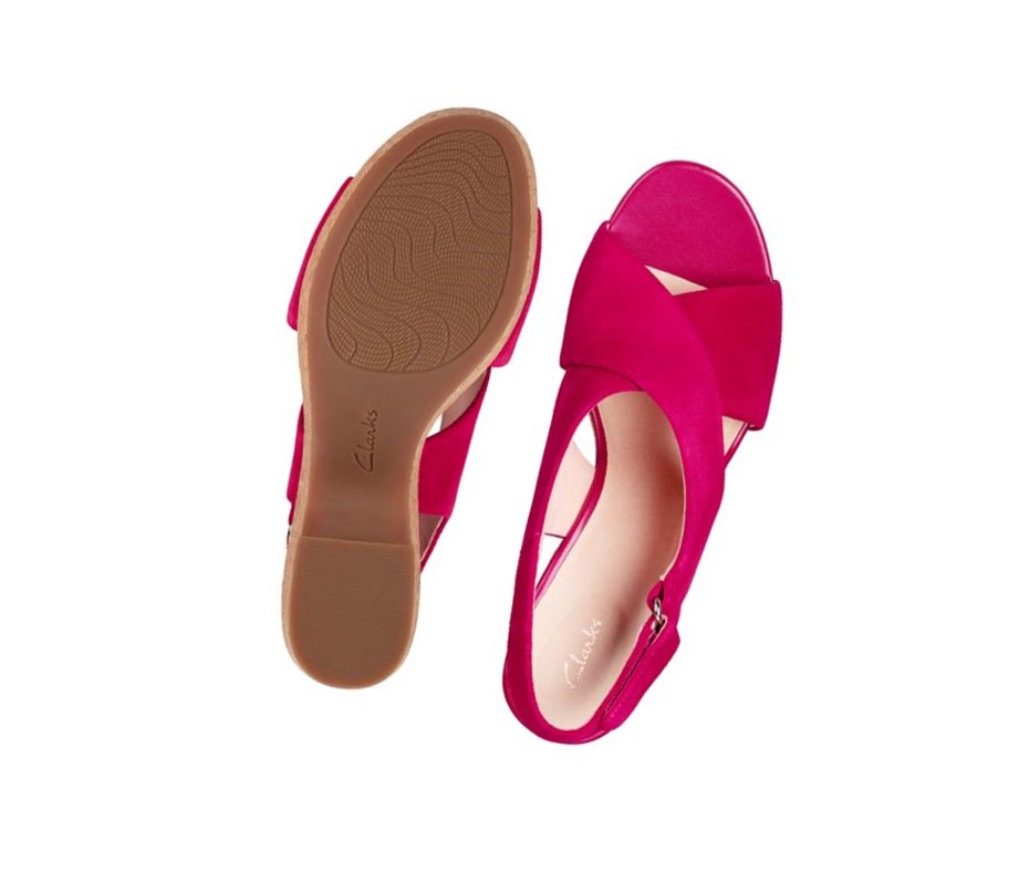 Sandalias Tacones Clarks Maritsa Lara Gamuza Mujer Fucsia | CPDT-45689