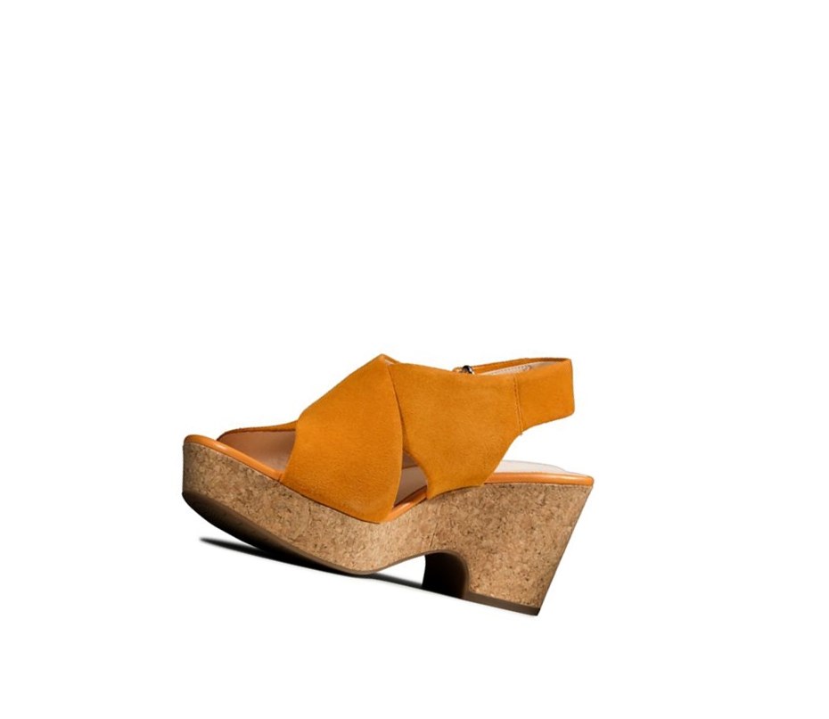 Sandalias Tacones Clarks Maritsa Lara Gamuza Mujer Naranjas | GNQH-40258