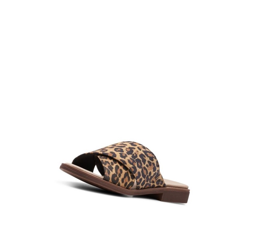 Sandalias de Diapositivas Clarks Declan Ivy Print Mujer Leopardo | QEBI-24087