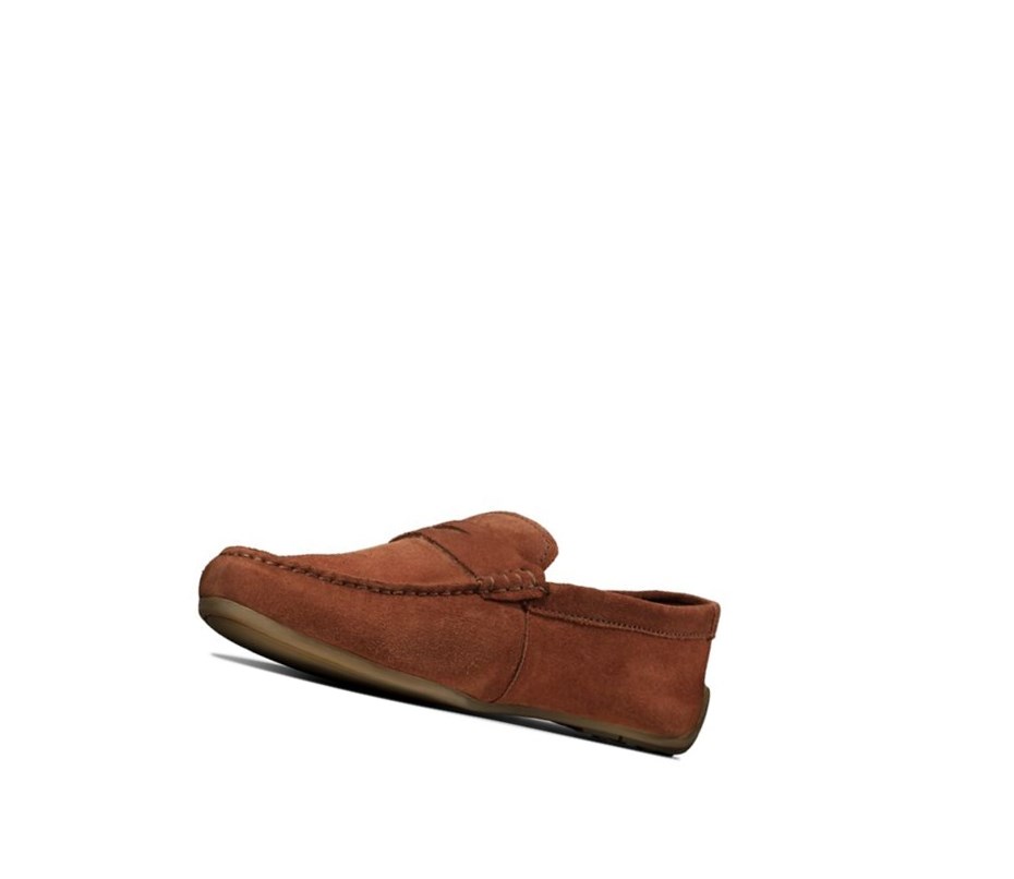 Slip On & Loafers Clarks Reazor Penny Gamuza Hombre Marrones | MNPB-16307