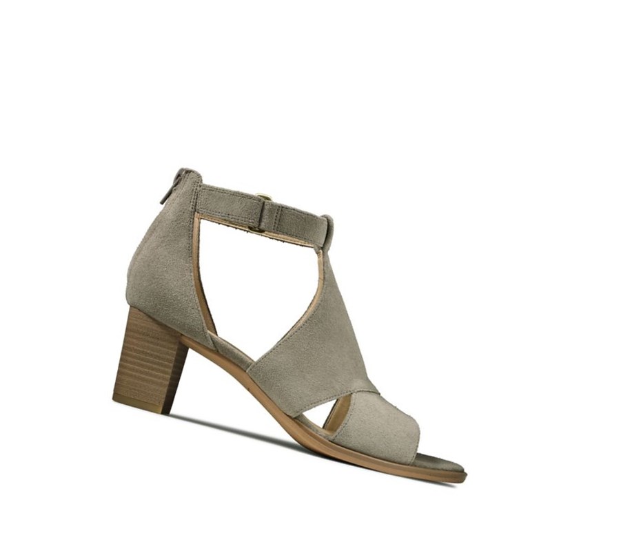 Tacones Clarks Kaylin 60 Glad Gamuza Mujer Verde Oliva | YZEN-97418