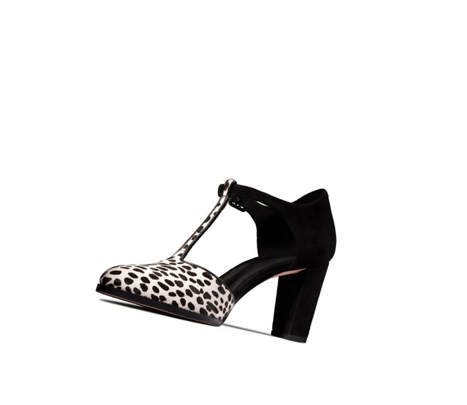 Tacones Clarks Kaylin 85 T Bar Print Mujer Leopardo | GABC-65907