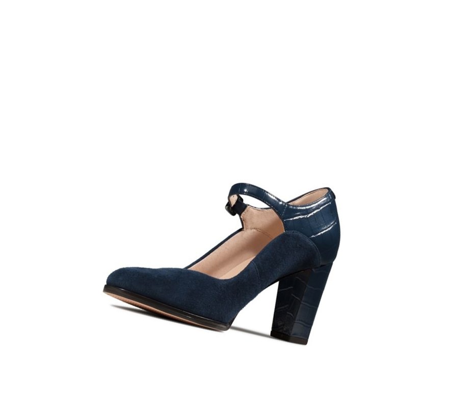 Tacones Clarks Kaylin Alba Gamuza Mujer Azul Marino | ZPVF-31985