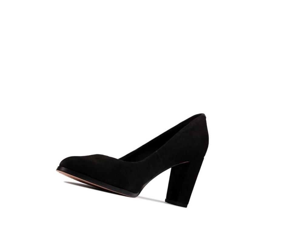 Tacones Clarks Kaylin Cara 2 Gamuza Mujer Negras | DTMR-56801