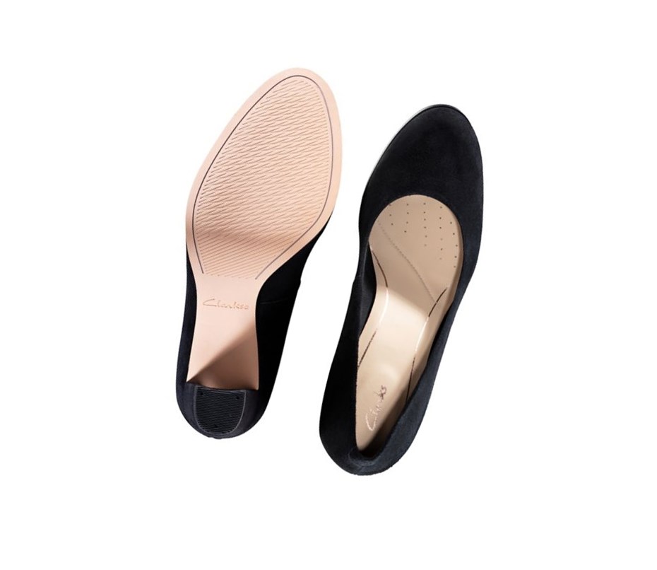 Tacones Clarks Kaylin Cara Gamuza Mujer Negras | QYLR-59784