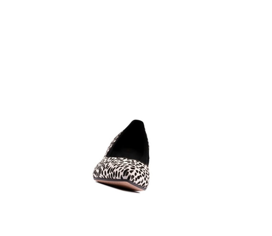 Tacones Clarks Laina 55 Court Print Cuero Mujer Leopardo | UXGA-01297