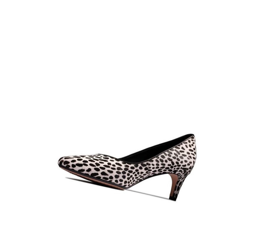 Tacones Clarks Laina 55 Court Print Cuero Mujer Leopardo | UXGA-01297