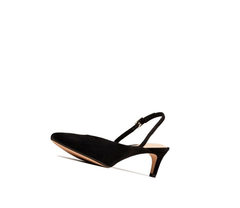 Tacones Clarks Laina 55 Sling Gamuza Mujer Negras | DUXF-24685