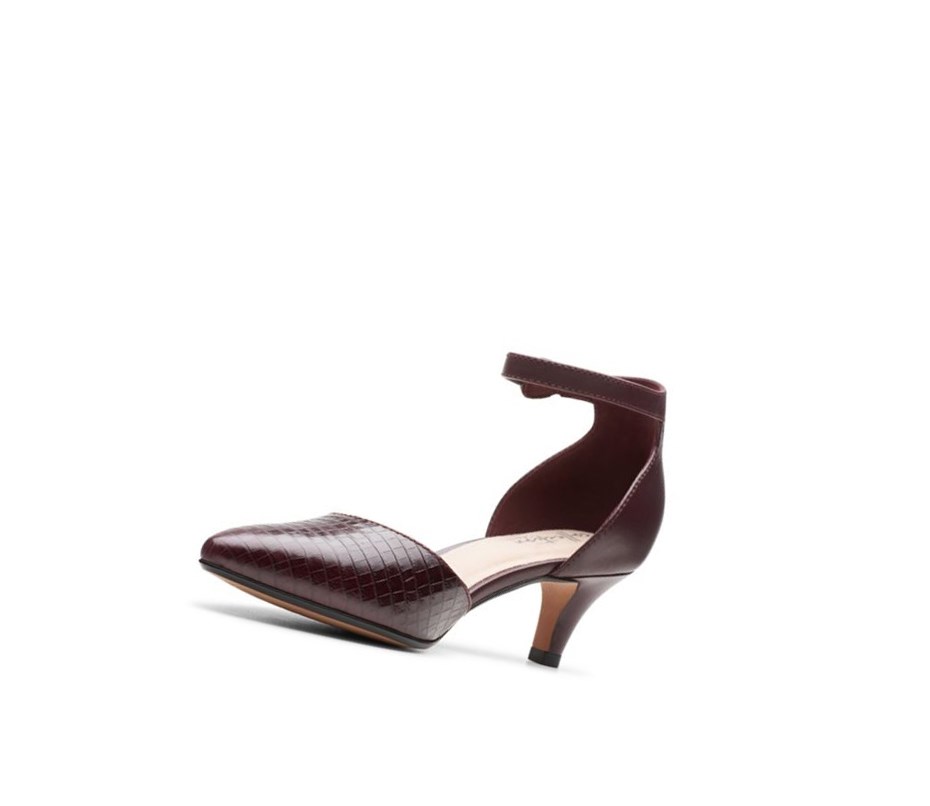 Tacones Clarks Linvale Edyth Cuero Mujer Burdeos | DTIP-52708