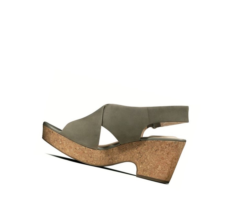 Tacones Clarks Maritsa Lara Nubuck Mujer Verde Oliva | HZTW-83245