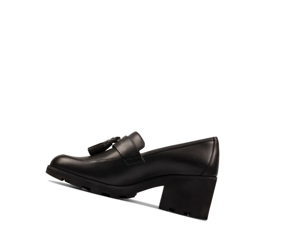 Tacones Clarks Rene Cuero Mujer Negras | CMYB-97064