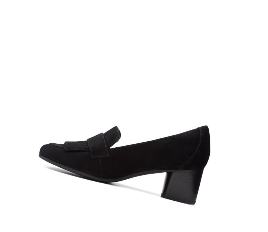 Tacones Clarks Un Cosmo Go Gamuza Mujer Negras | ZHFY-26804