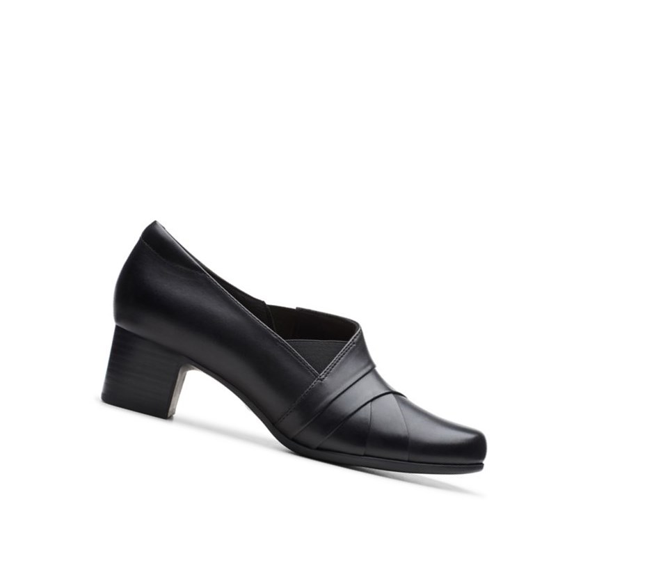 Tacones Clarks Un Damson Adele Cuero Mujer Negras | CHLN-01395