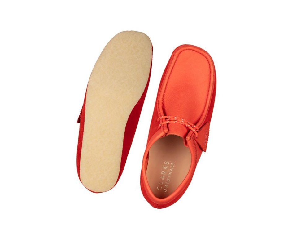 Wallabee Clarks Classic Gamuza Mujer Rojas | CXEL-94376