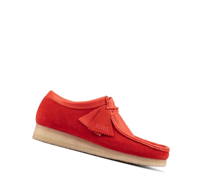 Wallabee Clarks Classic Gamuza Mujer Rojas | CXEL-94376