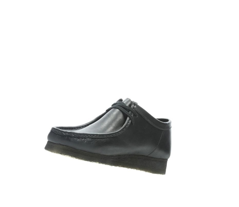 Wallabee Clarks Originales Cuero Hombre Negras | KFYD-40257