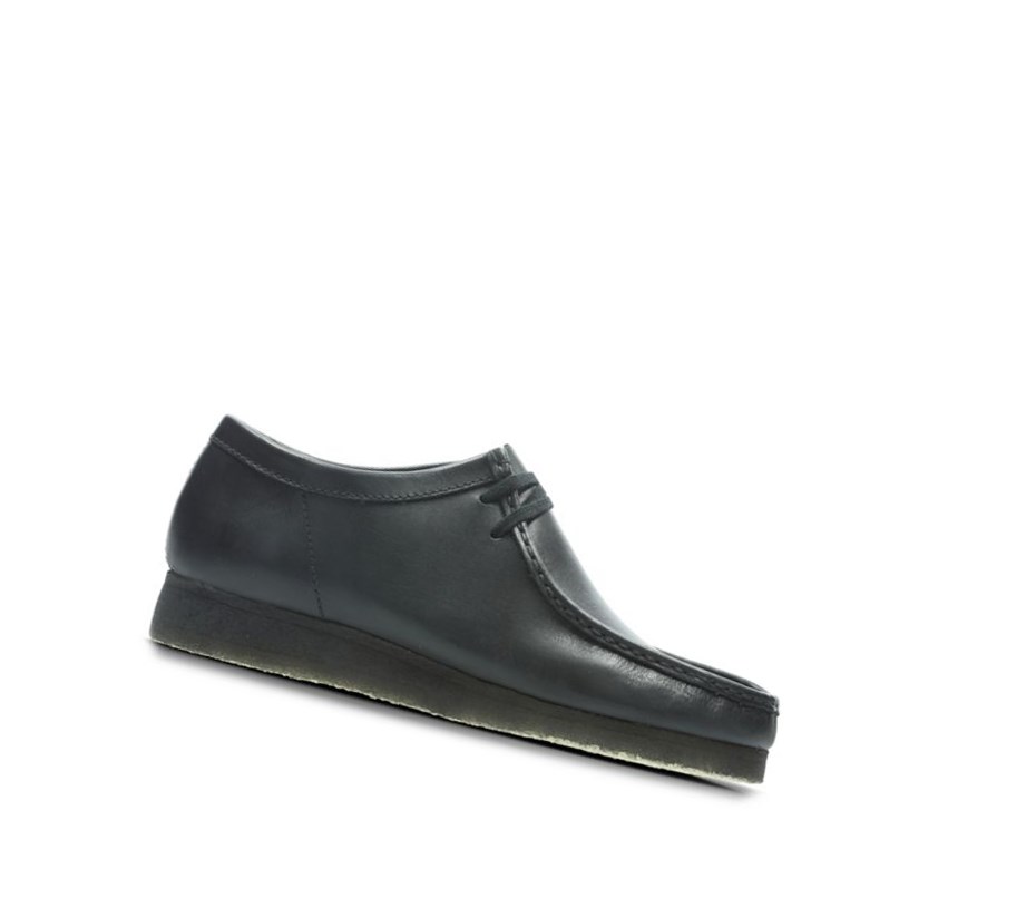 Wallabee Clarks Originales Cuero Hombre Negras | KFYD-40257