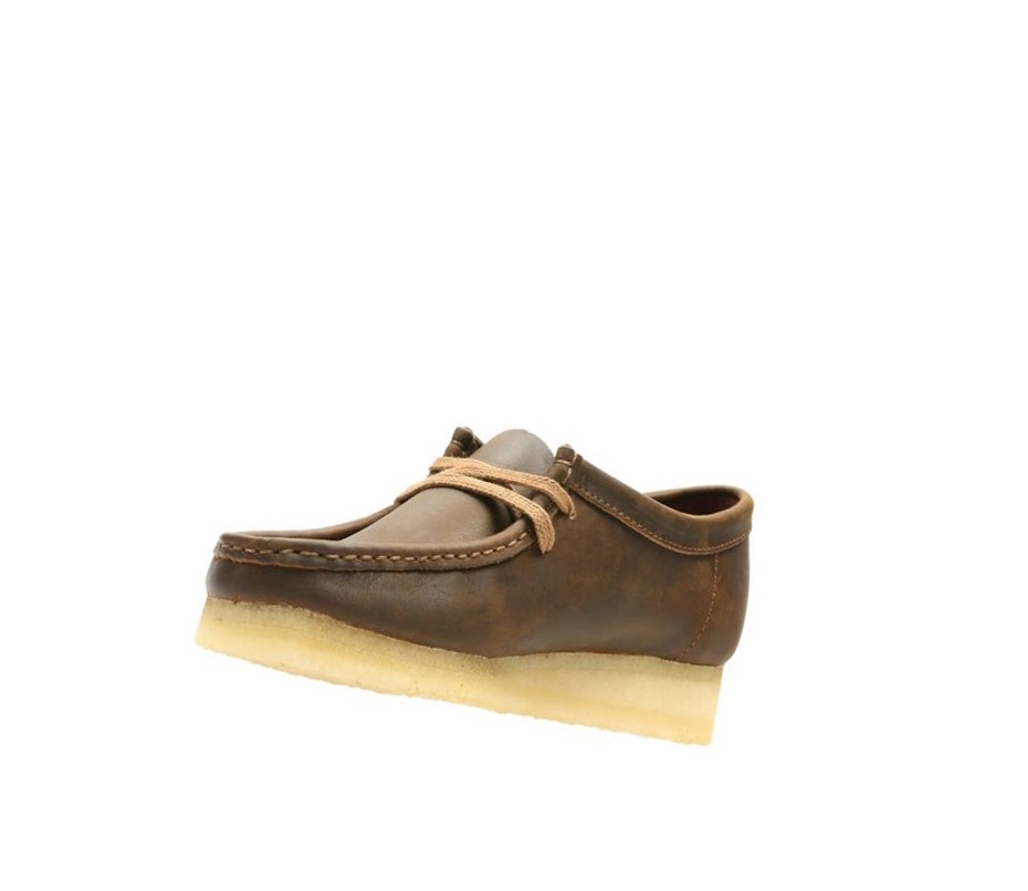 Wallabee Clarks Originales Cuero Mujer Marrones Oscuro | IKCV-15876