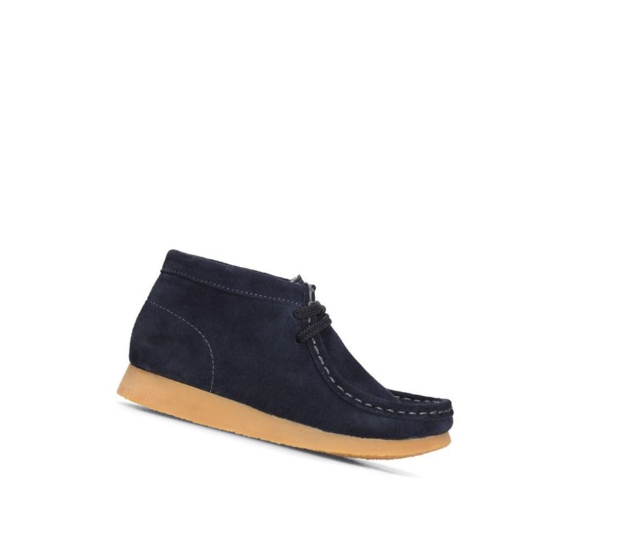 Wallabee Clarks Originales Gamuza Niña Azul Marino | HFNG-65718