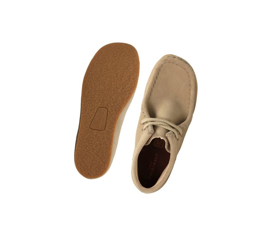 Wallabee Clarks Originales Gamuza Niño Beige | VNHO-09415