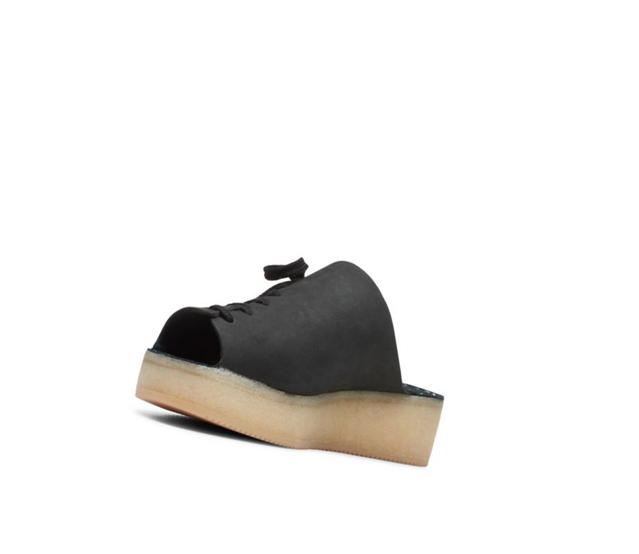 Wallabee Clarks Wallacraft Open Nubuck Mujer Negras | FULE-56481