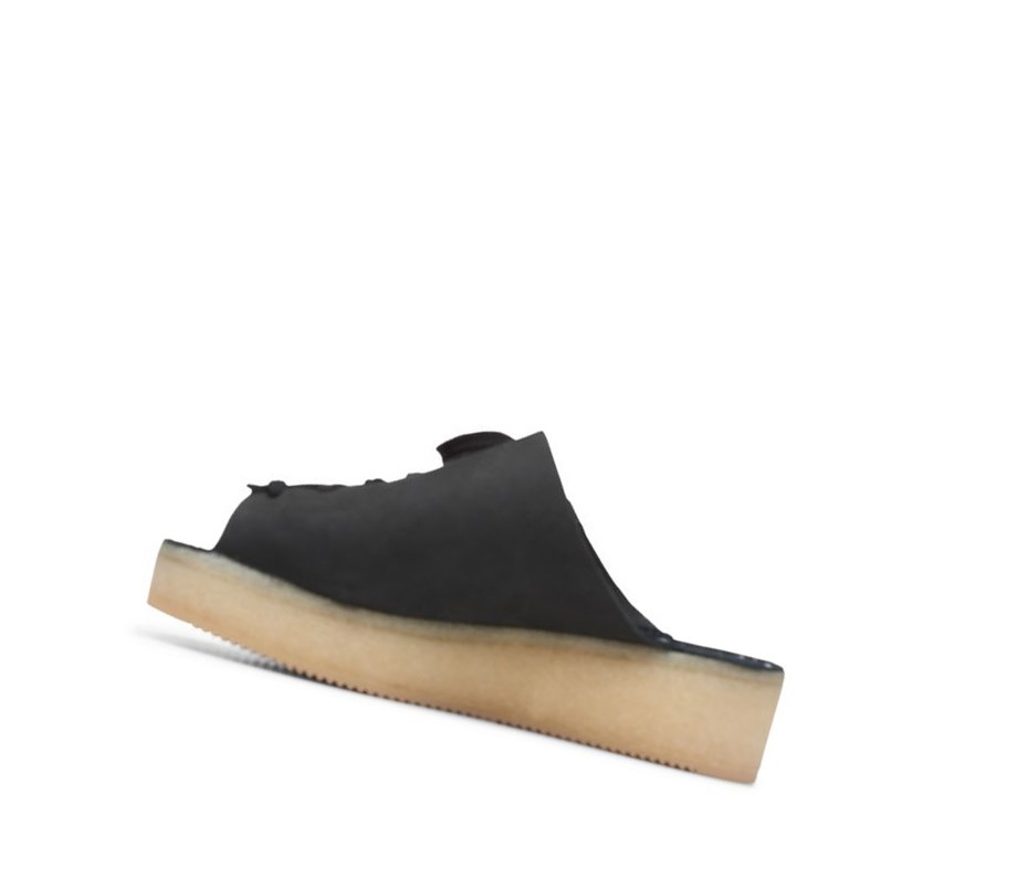 Wallabee Clarks Wallacraft Open Nubuck Mujer Negras | FULE-56481