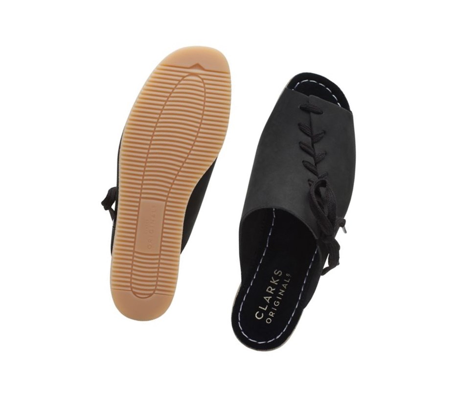 Wallabee Clarks Wallacraft Open Nubuck Mujer Negras | FULE-56481