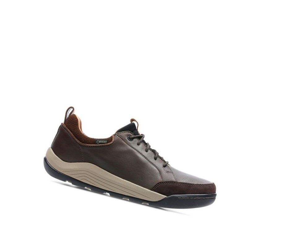 Zapatillas Casuales Clarks Ashcombe Bay Gore-tex Cuero Hombre Marrones Oscuro | ZNDL-97138