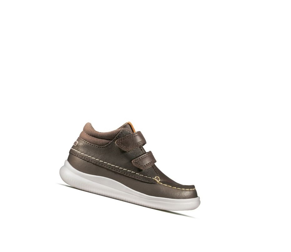 Zapatillas Casuales Clarks Crest Tuktu Cuero Niña Marrones | JLOY-59127