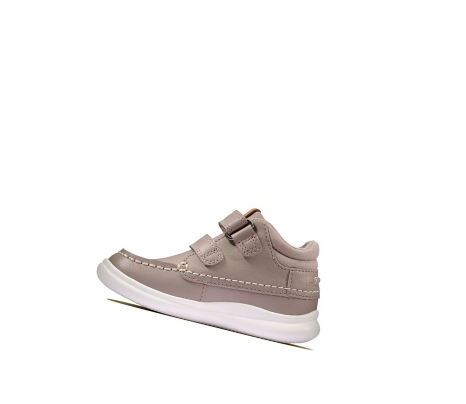 Zapatillas Casuales Clarks Crest Tuktu Cuero Niña Rosas | YMBX-51783