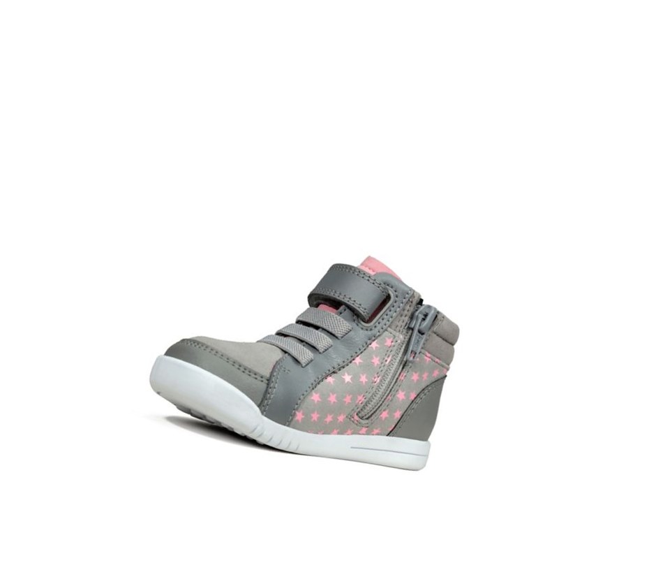 Zapatillas Casuales Clarks Emery Beat Cuero Niño Gris | GPSE-20915