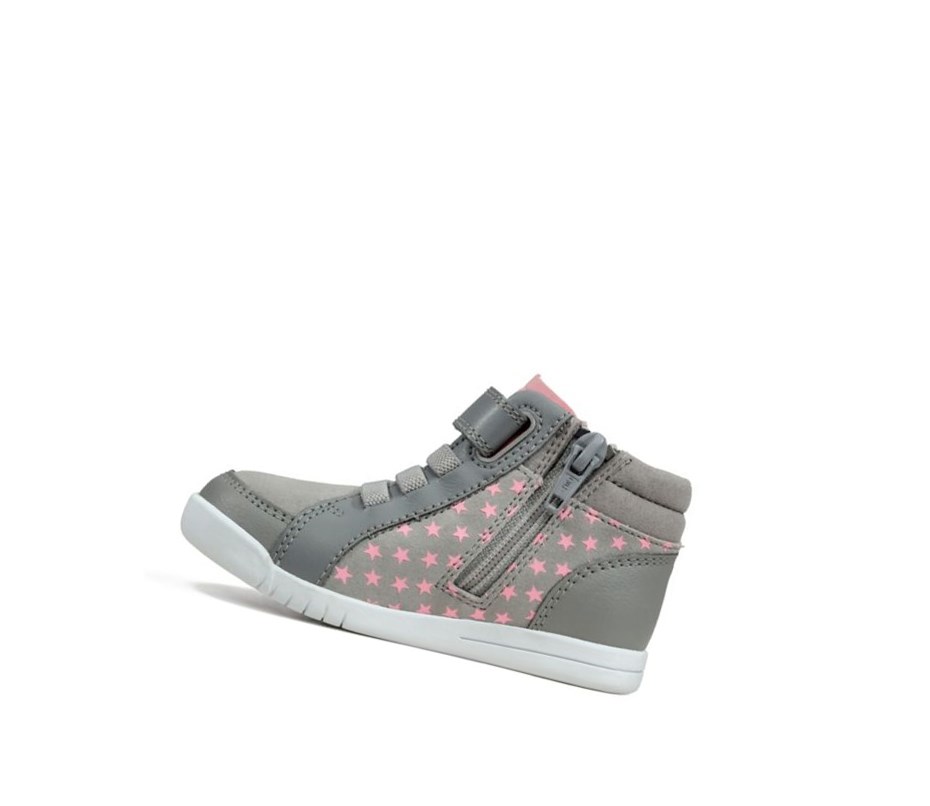 Zapatillas Casuales Clarks Emery Beat Cuero Niño Gris | GPSE-20915