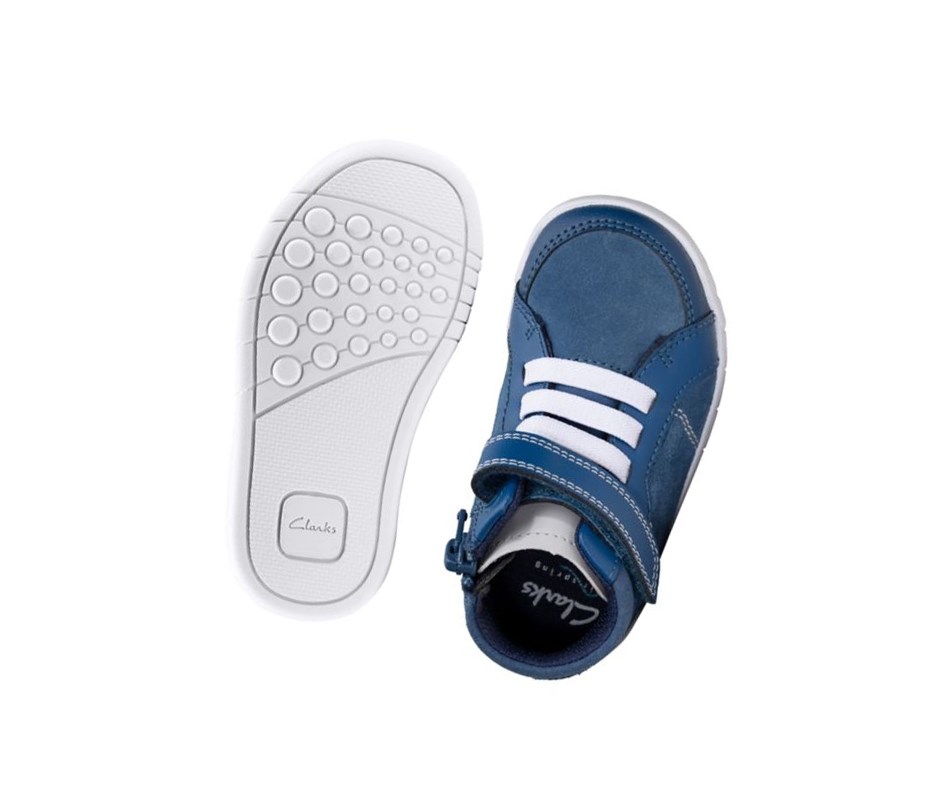 Zapatillas Casuales Clarks Emery Beat Gamuza Niño Azules | PSKI-60897