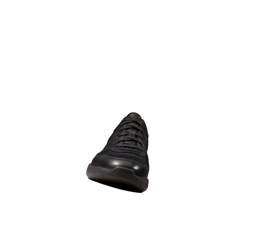 Zapatillas Casuales Clarks Sift Encaje Cuero Mujer Negras Serpent | PQUL-61082