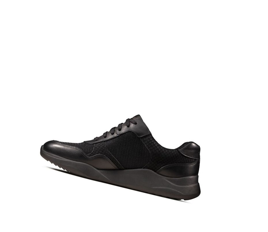 Zapatillas Casuales Clarks Sift Encaje Cuero Mujer Negras Serpent | PQUL-61082