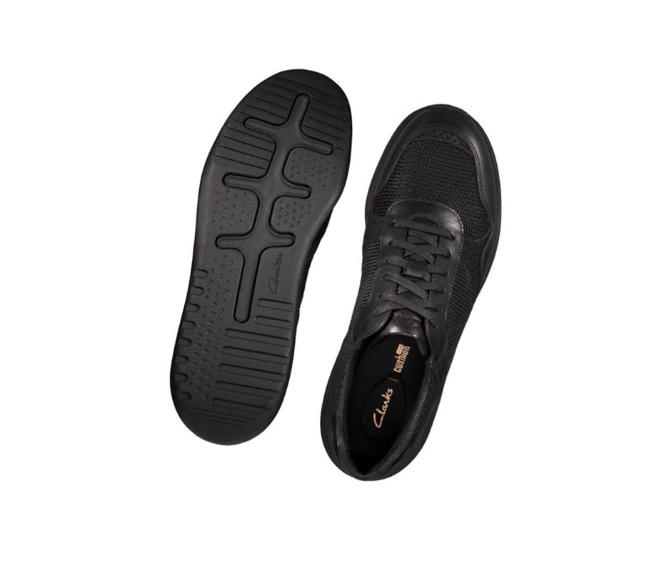 Zapatillas Casuales Clarks Sift Encaje Cuero Mujer Negras Serpent | PQUL-61082