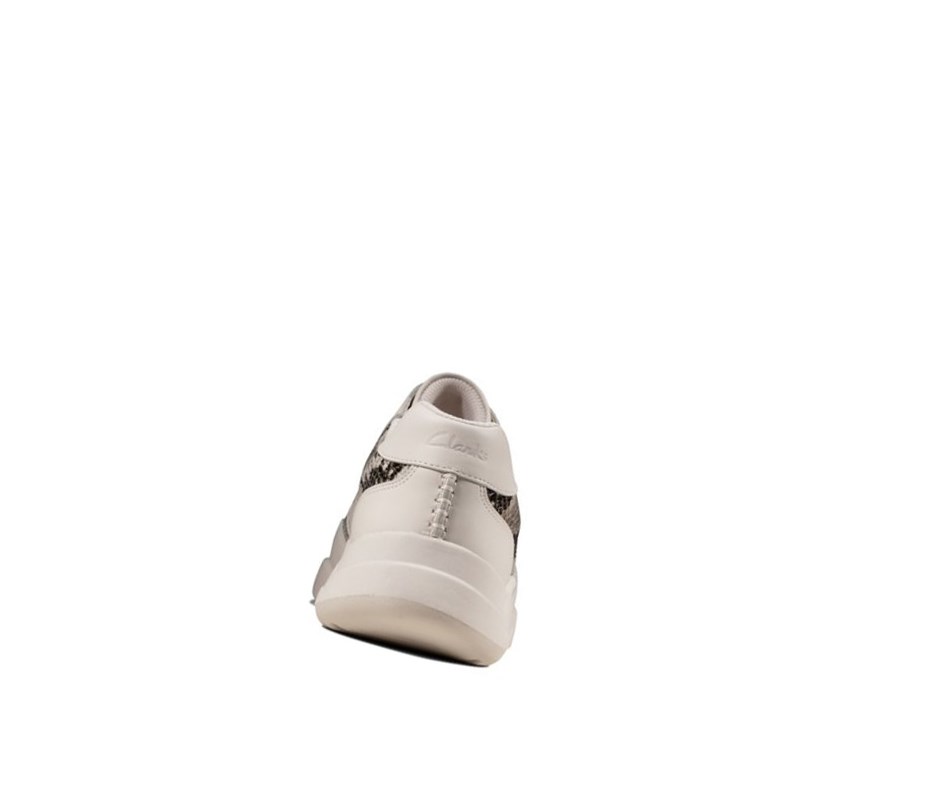 Zapatillas Casuales Clarks Sift Encaje Cuero Mujer Gris Serpent | WZYL-31267