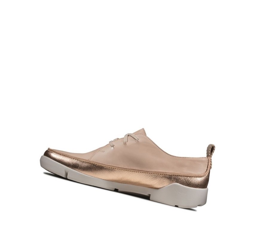 Zapatillas Casuales Clarks Tri Clara Cuero Mujer Arena | DAPH-16985