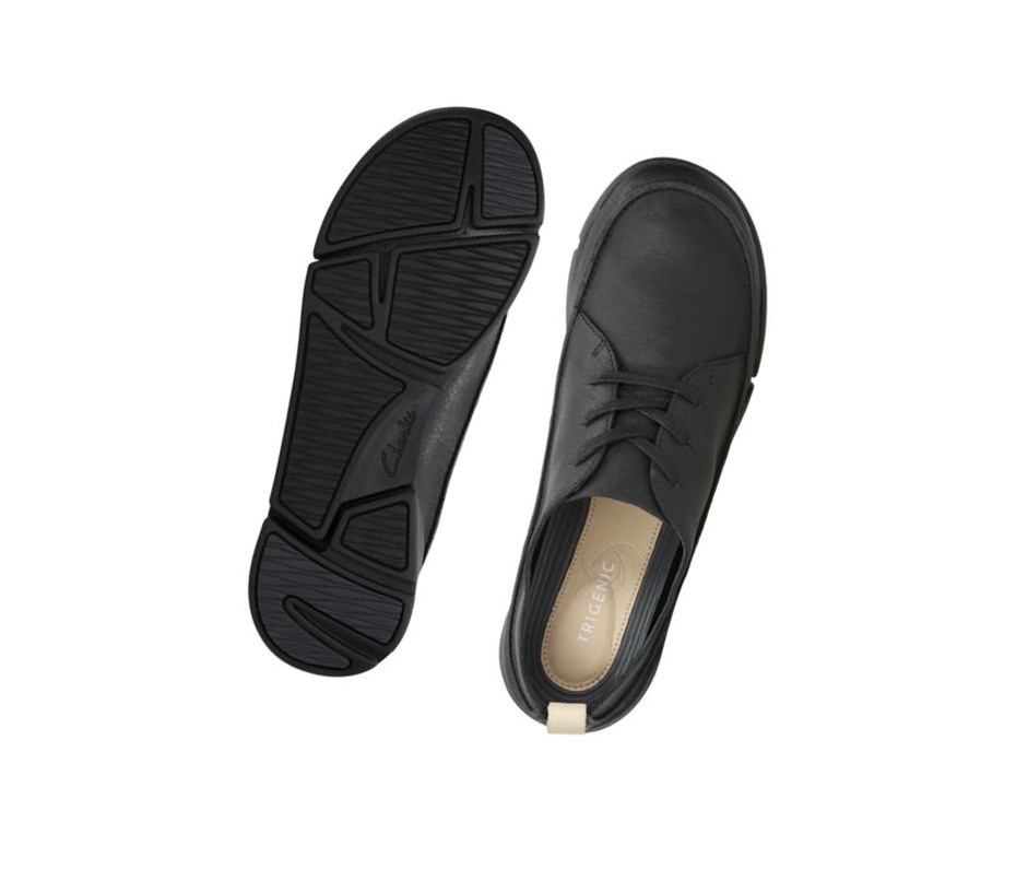 Zapatillas Casuales Clarks Tri Clara Cuero Mujer Negras | MWEV-63108