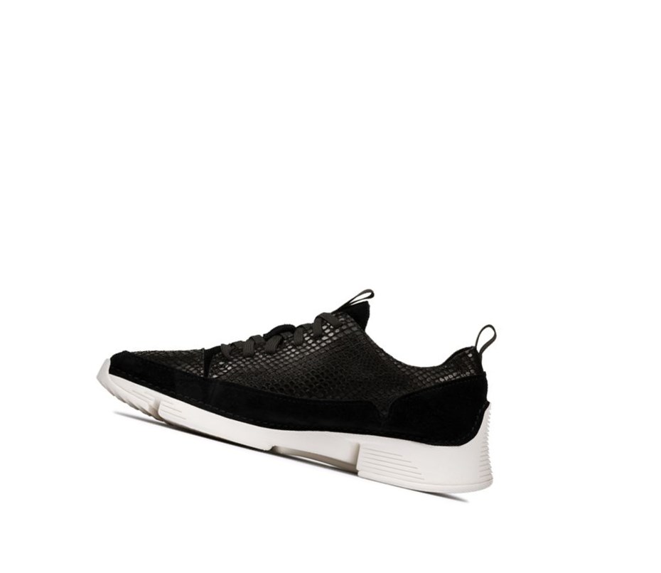 Zapatillas Casuales Clarks Tri Spark Cuero Mujer Negras Serpent | YMVQ-82516