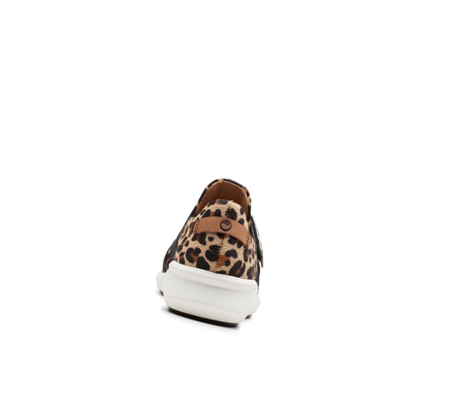 Zapatillas Casuales Clarks Un Rio Correa Print Pony Cuero Mujer Leopardo | XGUL-03741